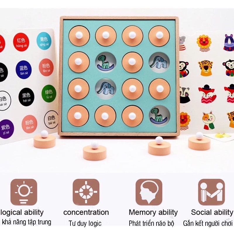 Đồ Chơi Gỗ Lật Hình Tìm Cặp Giống Nhau Gồm 12 Chủ Đề Rèn Luyện Trí Nhớ Và Khả Năng Quan Sát Cho Bé( Có Ảnh Thật)