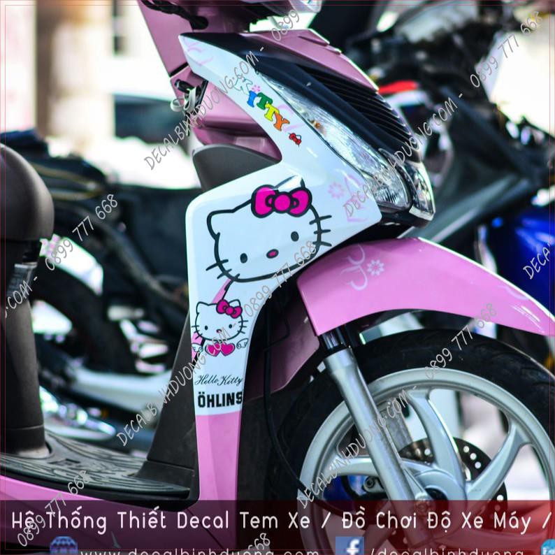 Tem Xe Vision Hello Kitty Hồng Dễ Thương - Tem Trùm Vision Đẹp Nhất