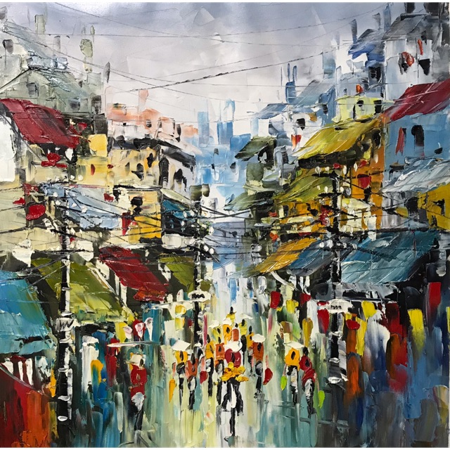 Tranh sơn dầu phố cổ Hà Nội