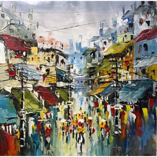 Tranh sơn dầu phố cổ Hà Nội