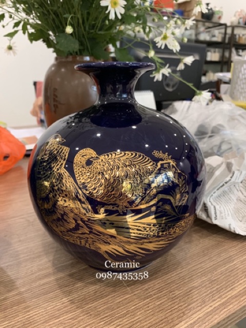 Bình hút lộc vẽ vàng đủ size gốm sứ Bát Tràng | BigBuy360 - bigbuy360.vn