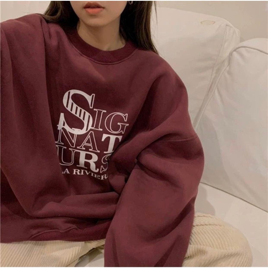 Set Nỉ,bộ nỉ đồ mùa đông quần chất nhung tăm, áo sweater dày dặn form rộng tay bồng cá tính phong cách uzzlang Hàn Quốc