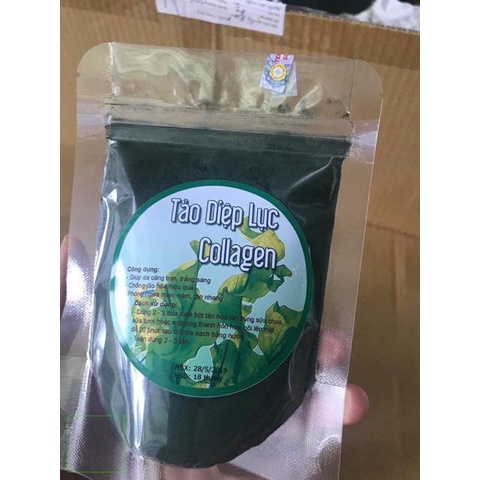 Tảo Diệp Lục Collagen 100gr ( Bột tảo xoắn đắp mặt HandMade).