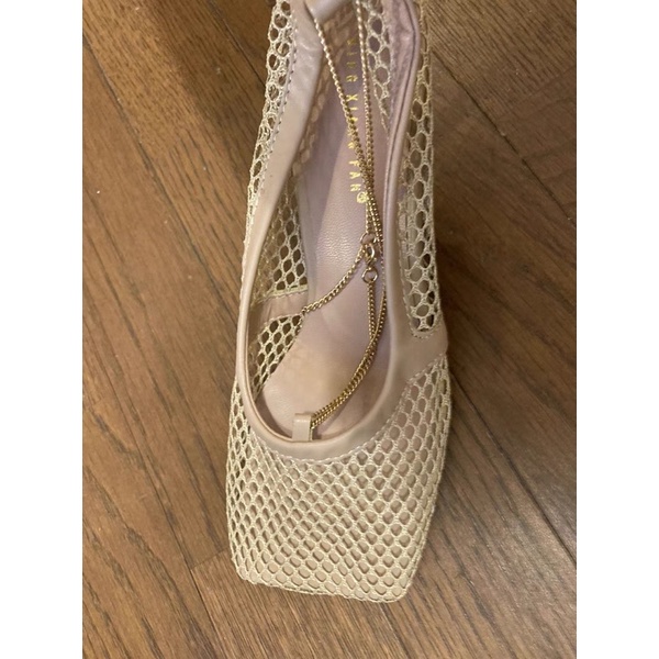 Guốc cao gót lưới mũi vuông quai xích