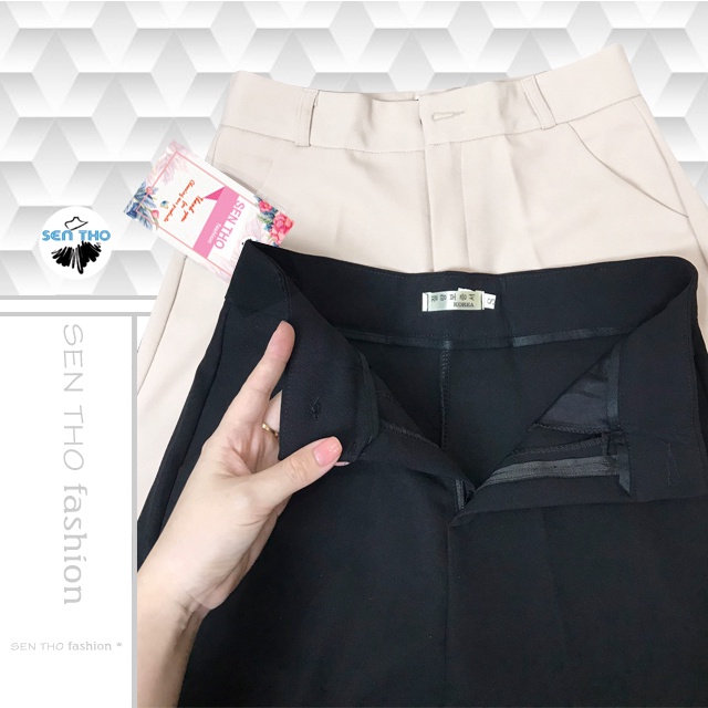 Quần Suông Nữ Công Sở Ống Rộng, Quần Culottes Có Khóa Kéo Siêu Xinh Mặc Chân Dài Miên Man Chất Vải Dày Dặn