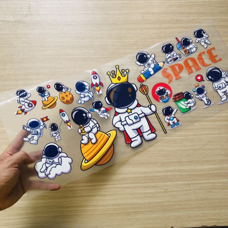 Bộ Sticker ủi chủ đề Space cực xinh - trang trí áo mũ balo khẩu trang tất vớ...