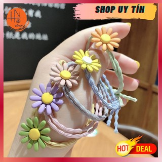 Thun cột tóc hình hoa cúc siêu xinh cho nữ, thun cột tóc giá rẻ