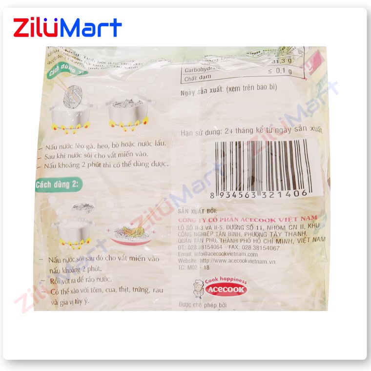 Gói miến đậu xanh Phú Hương loại 210g