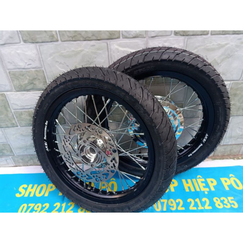 BÁNH CĂM VARIO VISION AIRBLADE LUVIAS MIO CLICK NIỀNG NHÔM AKEI 14 VỎ RUỘT CASUMINA ĐÙM MA CRÔM KÈM THEO ĐĨA KIỂU Y HÌNH