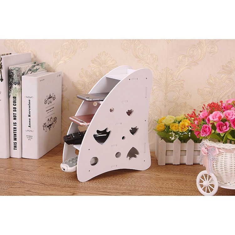 Kệ đựng remote bằng gỗ có thể làm khay đựng bút, điều khiển máy lạnh, tivi, đựng điện thoại tiện lợi - ICO HOME