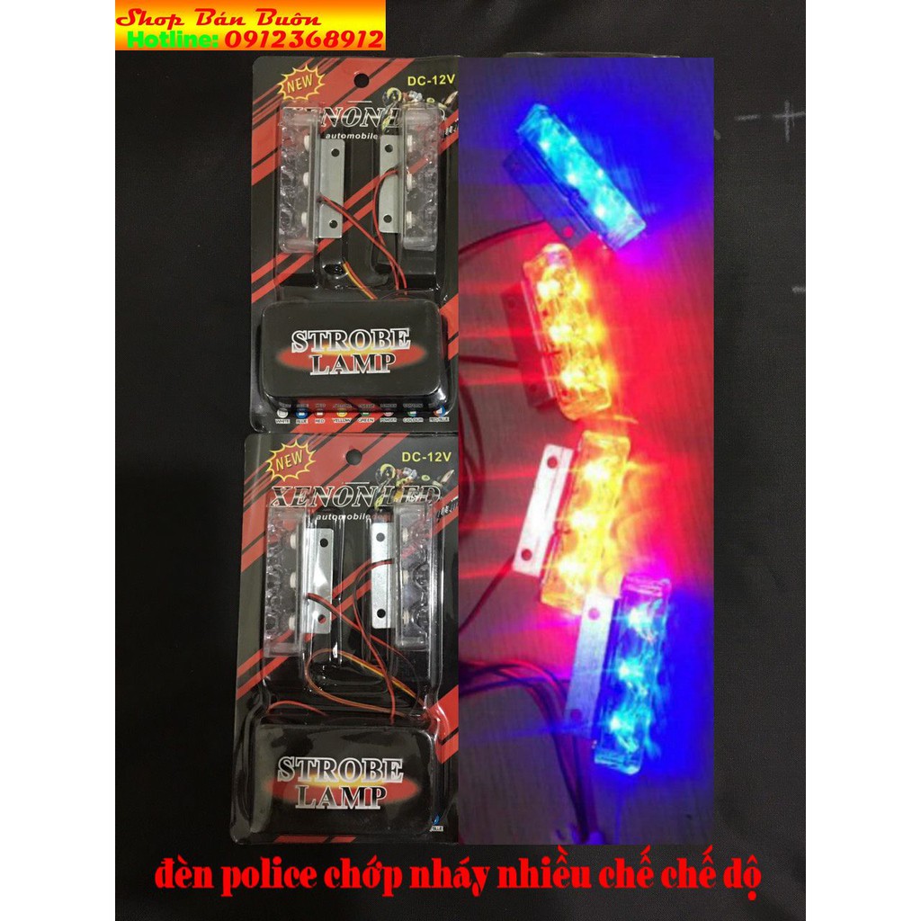Đèn led police chớp cảnh sát màu xanh đỏ giá 1 cặp