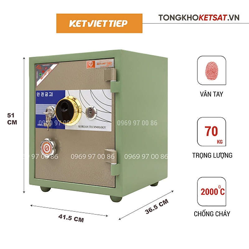 Két Sắt Việt Tiệp Vân Tay Thông Minh KVTSC66-VT Két Siêu Cường
