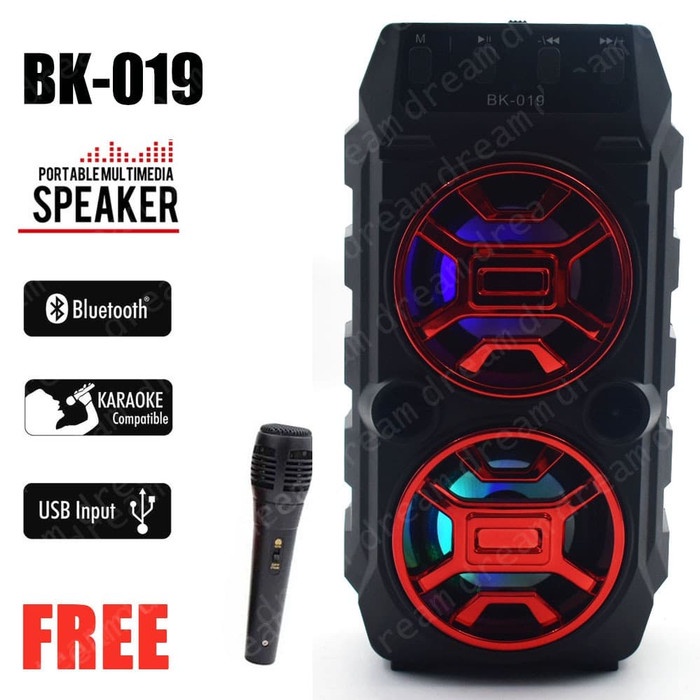 Loa Bluetooth Karaoke Mini Kèm Mic Hát Karaoke Có Dây Đèn Led Hỗ Trợ USB Và Thẻ Nhớ - Loa Kẹo Kéo Đi Phượt