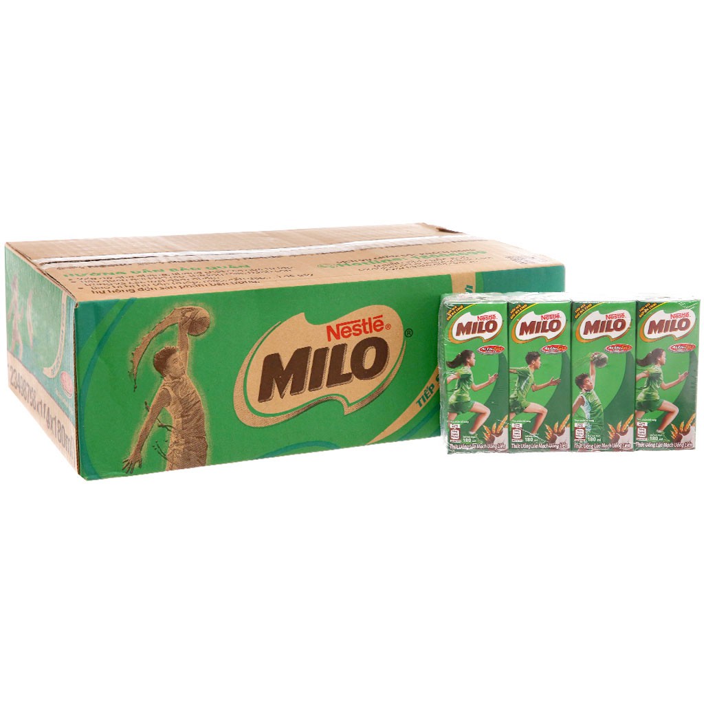 Thức Uống Lúa Lạch Nestle' Milo Active-Go Thùng 48 Hộp x 180ml