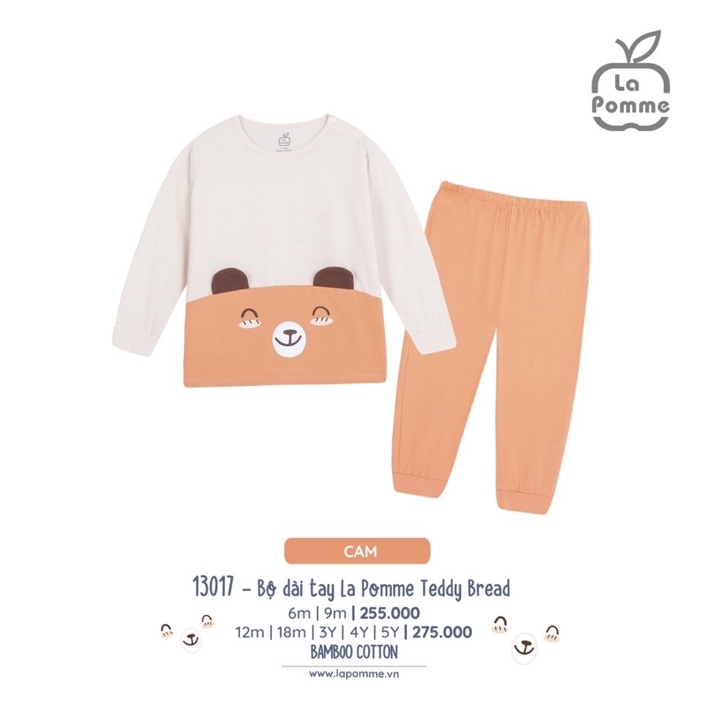 La Pomme Bộ dài tay chú gấu 6m-5y AW2022