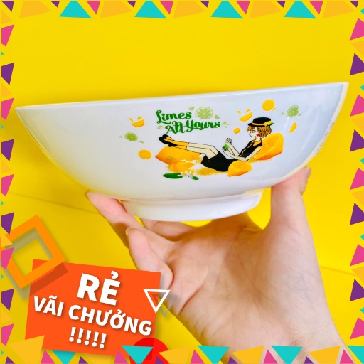 Set 6 Tô Sứ Tráng Men Cao cấp hoạ tiết cô gái Quà Tặng từ Unilever