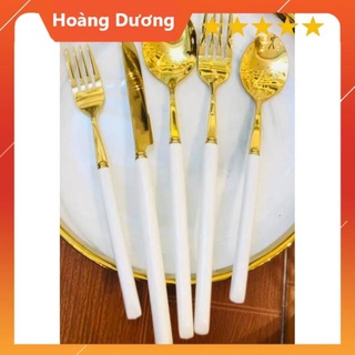 Bộ thìa dĩa mạ vàng cao cấp. Combo thìa dĩa
