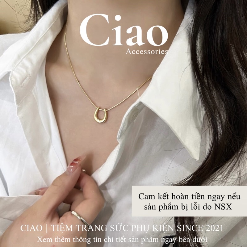 [HOẢ TỐC 1H] Dây chuyền /Vòng cổ titan không gỉ thiết kế hình chữ U đơn giản trendy Ciao accessories