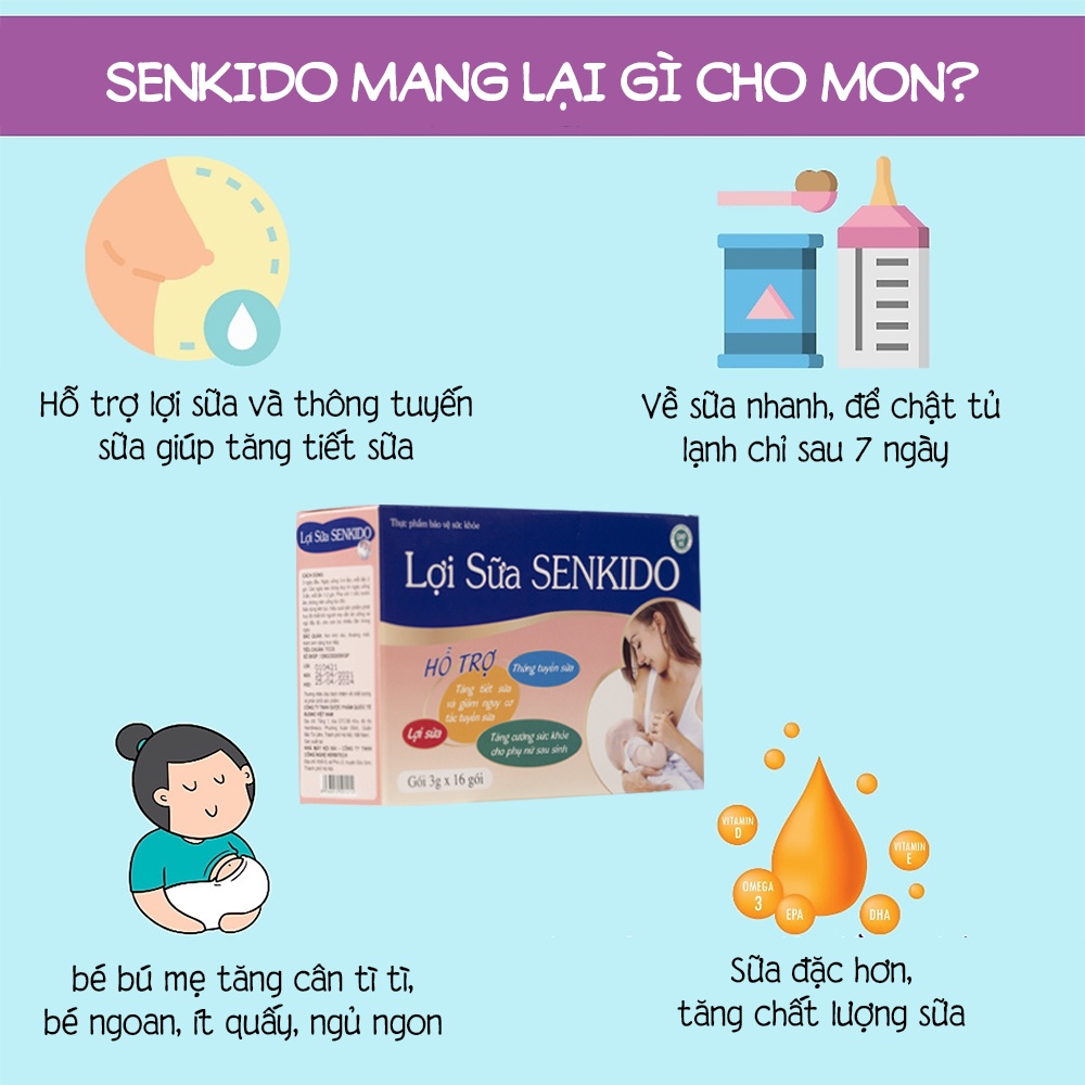 Cốm lợi sữa Senkido tuôn trào dòng sữa mẹ, sữa mát hơn, đặc hơn, thơm hơn giúp sữa mẹ giàu khoáng chất