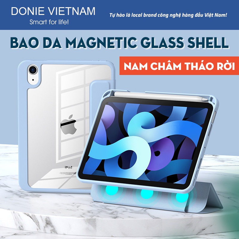Bao Da Ipad Bản Premium Nam Châm Tháo Rời Cho Pro 11, Pro 12.9 Air 4,5 Gen 7,8,9 - Vỏ Ốp Ipad Có Khe Đựng Sạc Bút