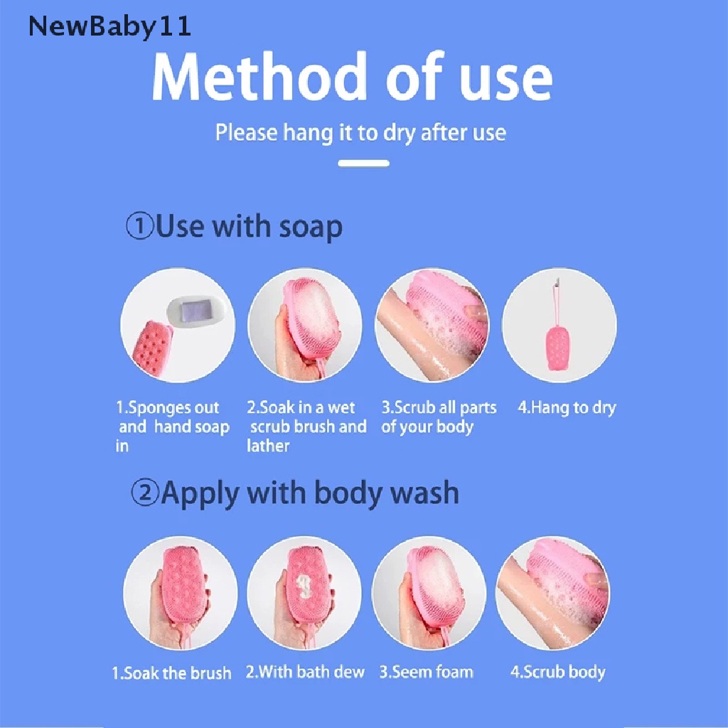 Bàn Chải Tắm Massage Tẩy Tế Bào Chết Toàn Thân Bằng Silicon