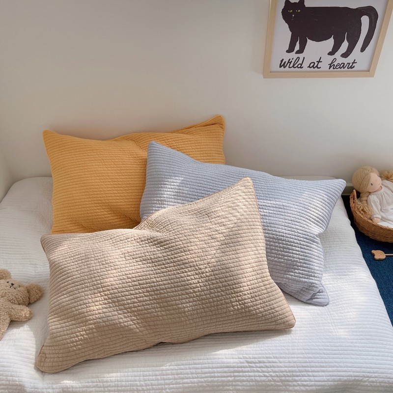 Vỏ gối đơn bằng cotton dày dặn màu trơn kích thước 30X50