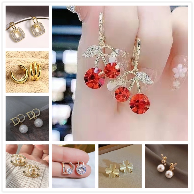 Bông Tai Mạ Bạc 925 Đính Đá Mắt Mèo Không Gây Dị Ứng