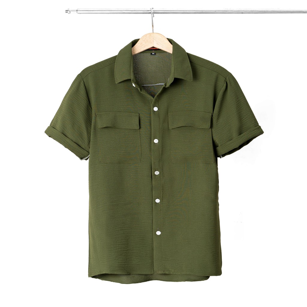 Áo sơ mi đũi nam cổ bẻ có túi hộp KINSMAN chất liệu linen đẹp giá rẻ SM611 | BigBuy360 - bigbuy360.vn