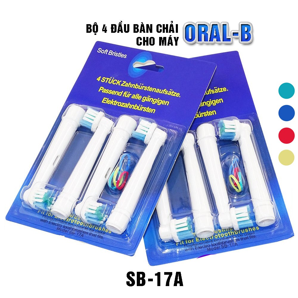 Set Bộ 4 đầu bàn chải đánh răng điện máy Oral B Braun chăm sóc răng miệng toàn diện – Nhiều mã Dan House