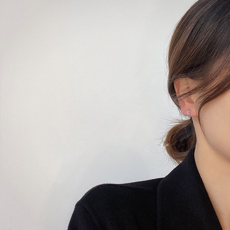 Khuyên tai bạc dạng xoắn thiết kế đơn giản thời trang cho nữ
