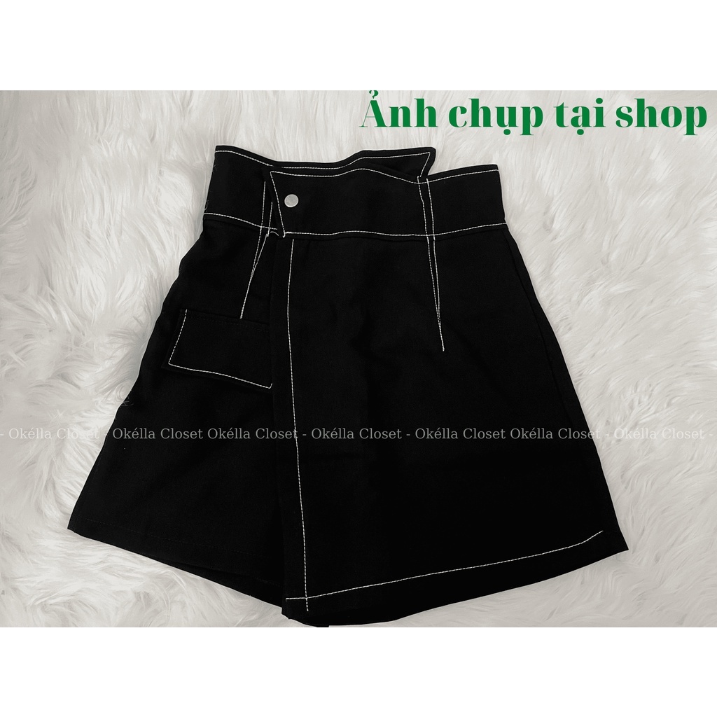 Quần Short Nữ, Quần Giả Váy Cạp Chéo Chỉ Nổi Okella CV005 (có ảnh shop chụp) | BigBuy360 - bigbuy360.vn