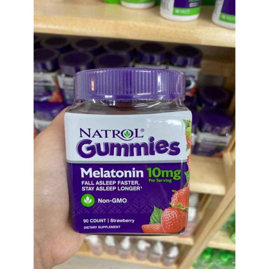RẺ SỐ 1 Kẹo Hỗ trợ giấc ngủ  Natrol Melatonin Gummies ,vị Dâu tây, 10mg RẺ SỐ 1