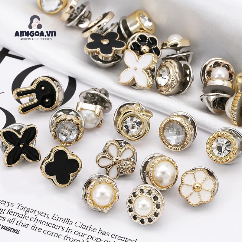 Ghim Cài Áo Sơ Mi Không Cần Đục Lỗ Kèm Nút Có Thể Tháo Rời Tiện Dụng