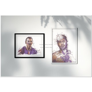 Tranh treo tường 🎨 Free Ship 🎨 [Combo] Tranh vẽ số hóa bằng bút bi [ 4 màu ]  chân dung cầu thủ Neyma- Ibrahimovic