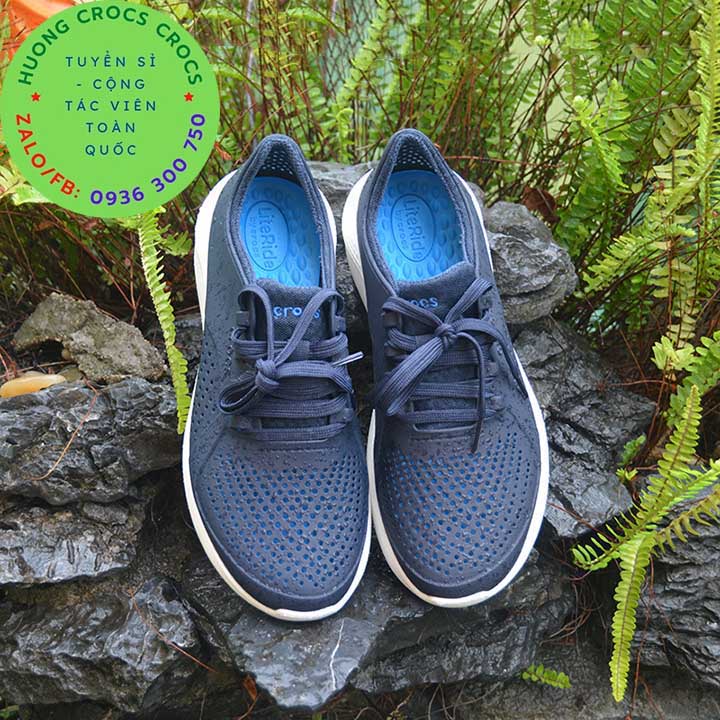 GIÀY NHỰA CROCS LITERIDE PACER XỊN ĐÉT CHO NAM MÀU NAVY FULL BOX