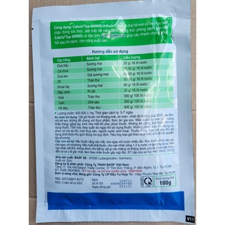 Thuốc trừ bệnh Cabrio Top 600wg (gói 100gr)