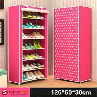 Tủ giày dép 7 tầng bọc vải tiện dụng