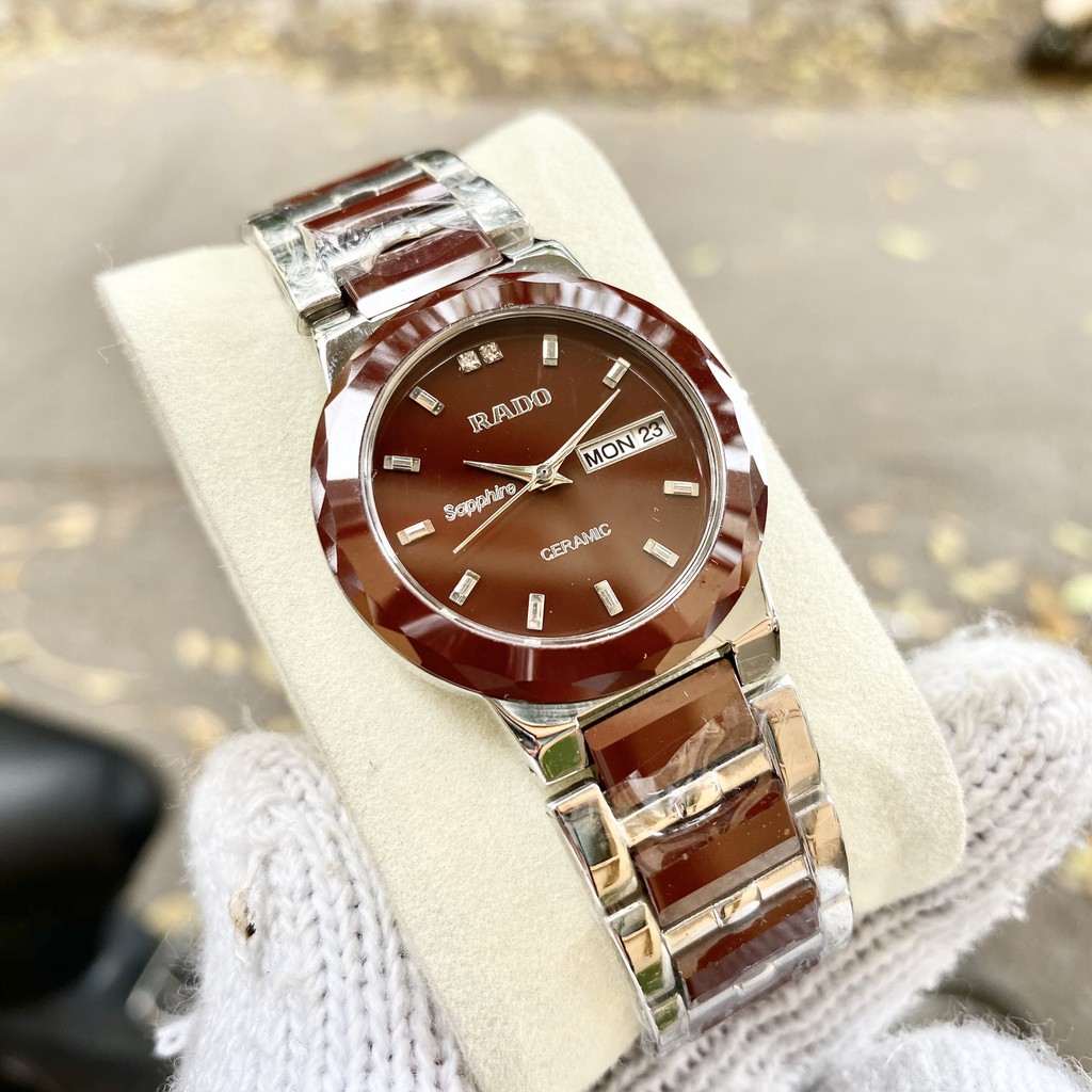 Đồng Hồ NAM KIM LOẠI RADO L033 Mặt Nâu Chống Xước, Chống Nước TUYỆT ĐỐI - TẶNG 1 Vòng Đá tỳ Hưu + 2 pin AG4 | BigBuy360 - bigbuy360.vn