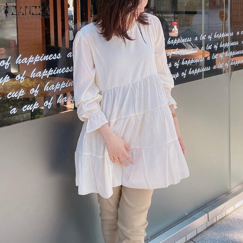 ZANZEA Áo Tay Dài Dáng Rộng Thời Trang Phong Cách Cho Nữ