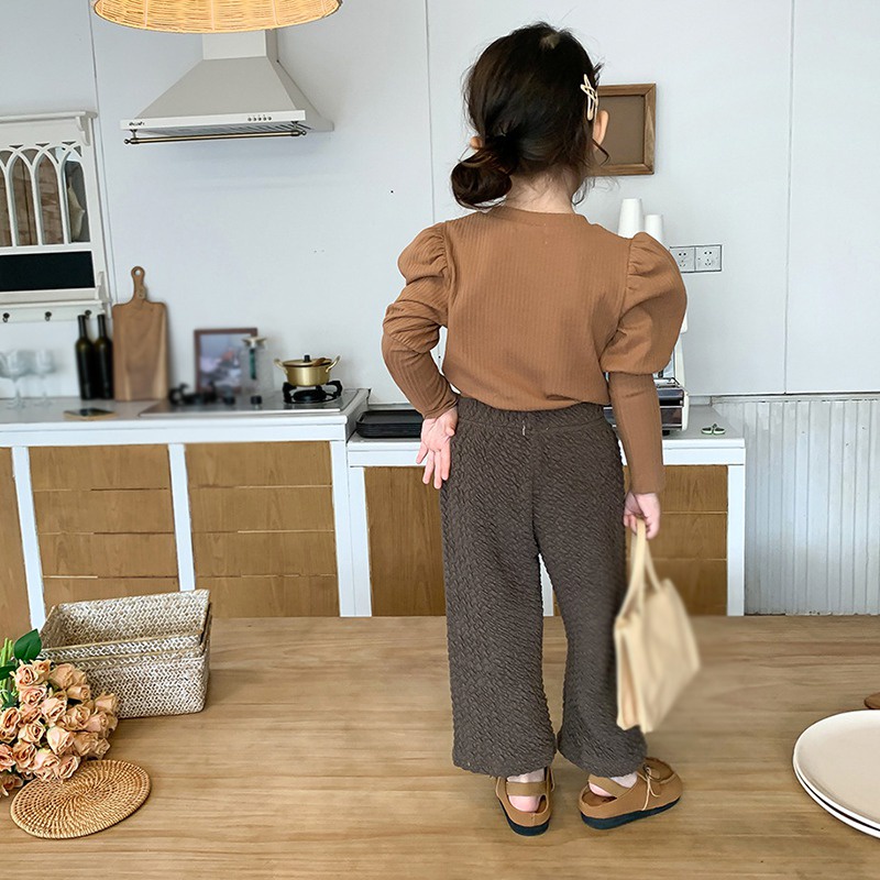 Quần Thể Thao Ống Rộng Thời Trang Xuân Thu Phong Cách Hàn Quốc Cho Bé Gái