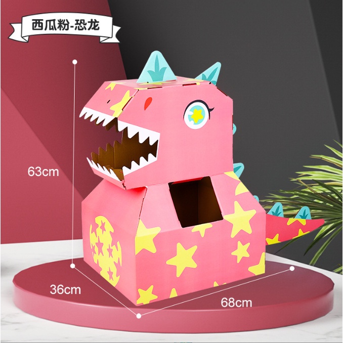 Mô hình khủng long bạo chúa bằng giấy carton cho trẻ em