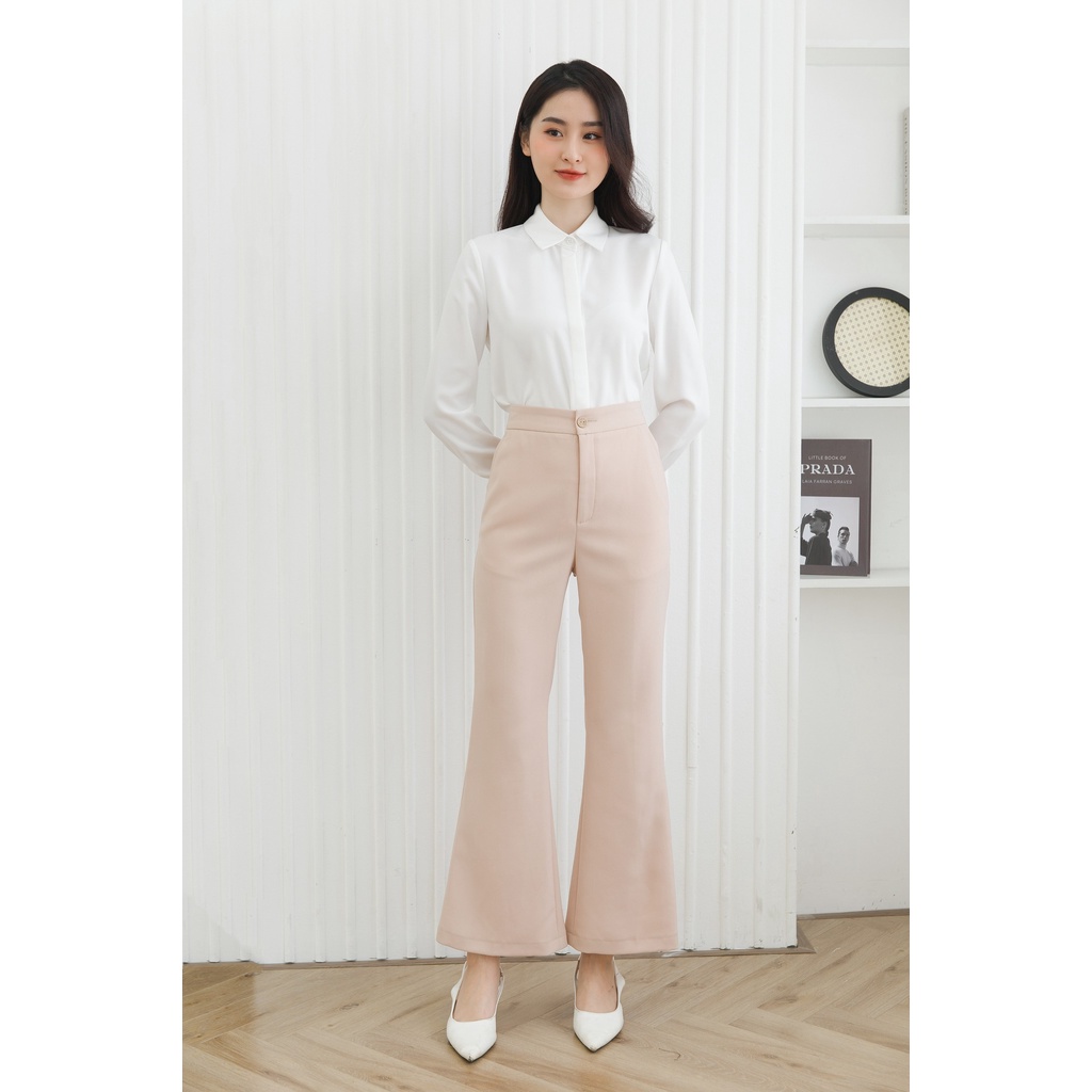 Quần nữ ống loe cạp cao hách dáng quần tuyết mưa túi chéo tôn dáng đứng form TIIN STORE Q0D082