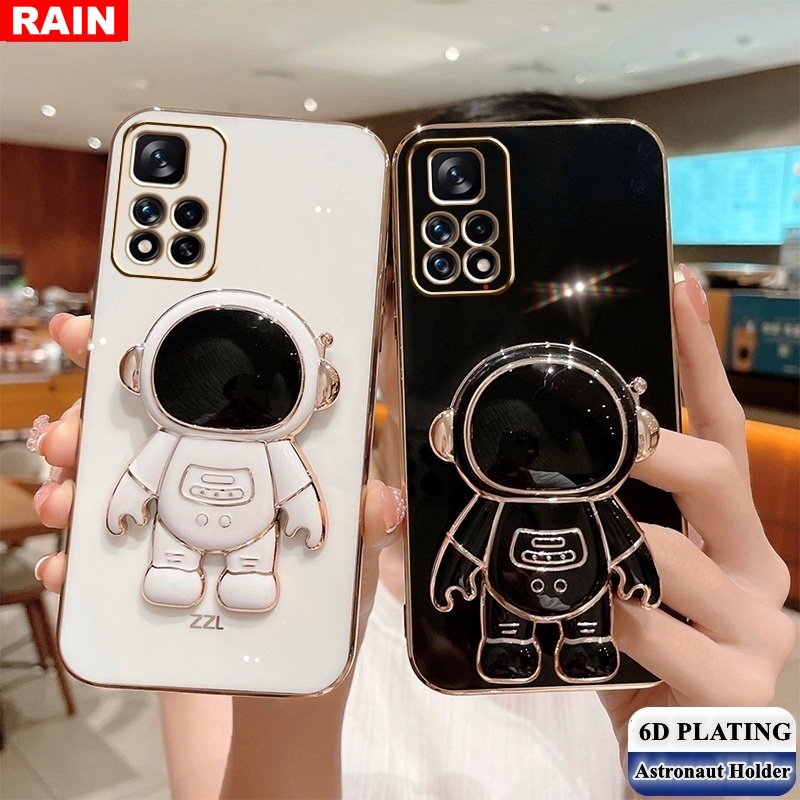 Ốp Điện Thoại Mạ Điện Họa Tiết Phi Hành Gia Cho Redmi Note 11 Pro Note11S Note 10S Note10 Note9 Note8 10C 9A 9T 9C