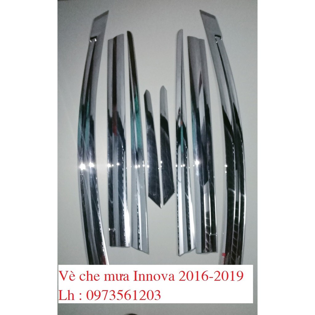 Vè che mưa Innova 2016-2019 mạ Crom 8 miếng xịn Hàn Quốc
