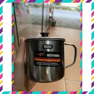 Ca-cốc inox quai có nắp 2 size 9cm