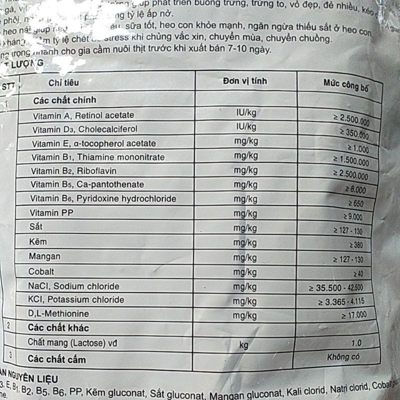 Viarmasol 1000, 200g, 1kg vitamin acid amin khoáng chất dưỡng thai, kích sữa heo nái, tăng sản lượng trứng, bồi bô cơ th