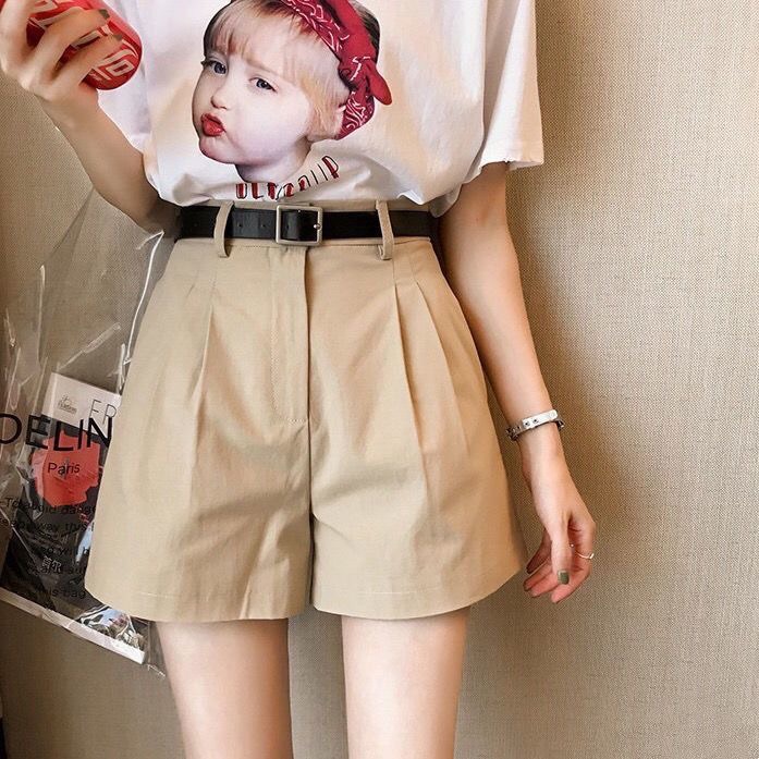 Quần short ống rộng eo cao phong cách mùa hè  trẻ trung cho nữ