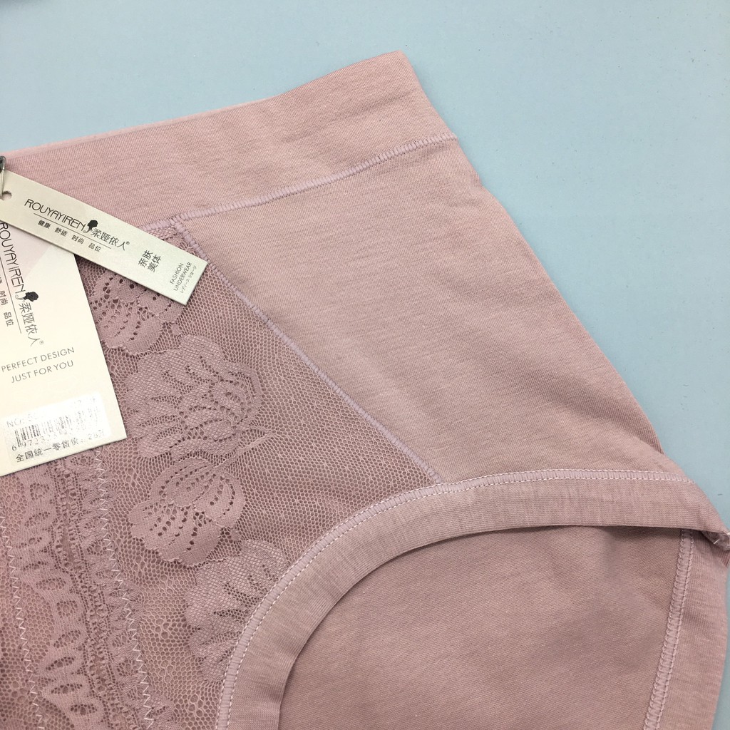 Quần lót nữ cotton cao cấp cạp cao , quần lót phối ren bigsize kháng khuẩn cho người béo 503 | BigBuy360 - bigbuy360.vn