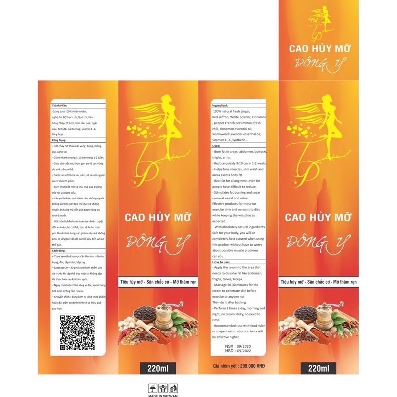 Combo Gen sline 8xương 28cm vs Cao Huỷ Mỡ Đông Y Tặng kèm Nilon ủ tê