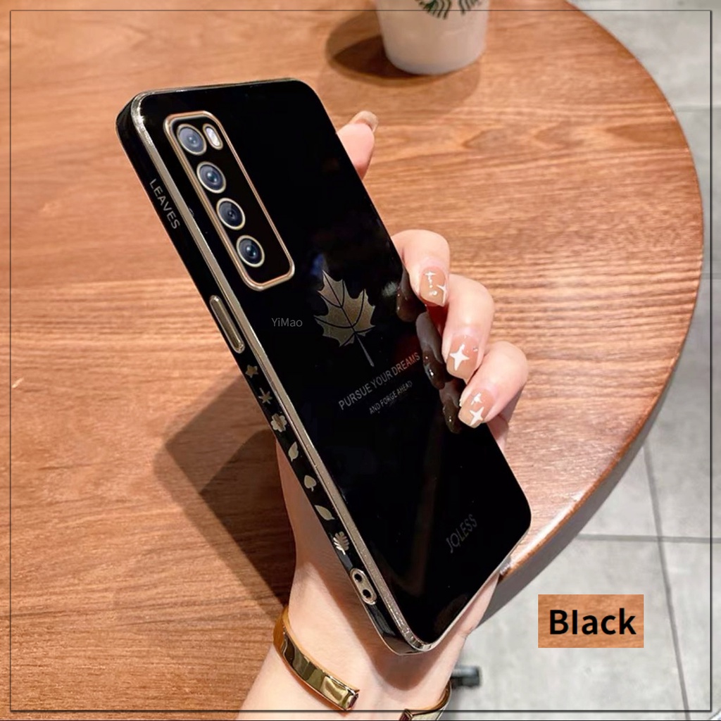 Ốp Điện Thoại Hình Vuông Họa Tiết Lá Phong Cho Vivo 1907 1920 1919 1818 1819 1935 1938 1915 1901 1906 1902 1903 1904